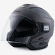 Blauer H.T. Solo BTR Titanium-Carbon-Schwarz Motorradhelm Jet ECE 22.05 mit Sunvisor
