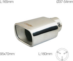 Simoni Racing Μπούκα Εξάτμισης Universal Χρωμίου 37-54mm (Μήκος 165mm - Διάμετρος Εξωτερική 95x70mm)