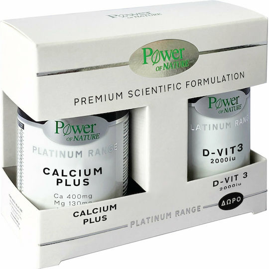 Power Of Nature Premium Scientific Formulation Platinum Range Calcium Plus με Βιταμίνη C 30 ταμπλέτες & Platinum Range D-Vit 3 2000iu 20 ταμπλέτες