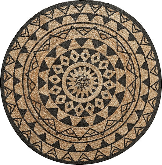 Kentia Yute Rug Round Summer from Jute with Fringes 2210 Natural