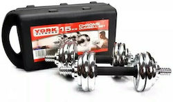 York Fitness Dumbbell Set 2x 7.5kg in Case