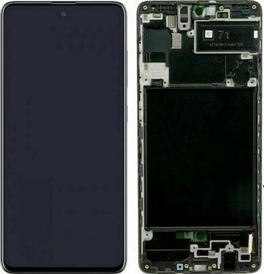 Οθόνη OLED OLED mit Touch-Mechanismus und Rahmen für Galaxy A71 (Schwarz)
