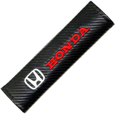 Set of 2pcs Car Seat Belt Pads Black Carbon Honda