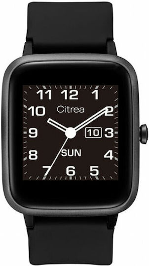 Q&Q Citrea Smartwatch mit Pulsmesser (Schwarz)
