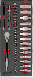 Milwaukee 4932479825 Καστάνια με Καρυδάκια 3\8" 32τμχ Milwaukee 4932479825 Καστάνια με Καρυδάκια 3\8" 32τμχ