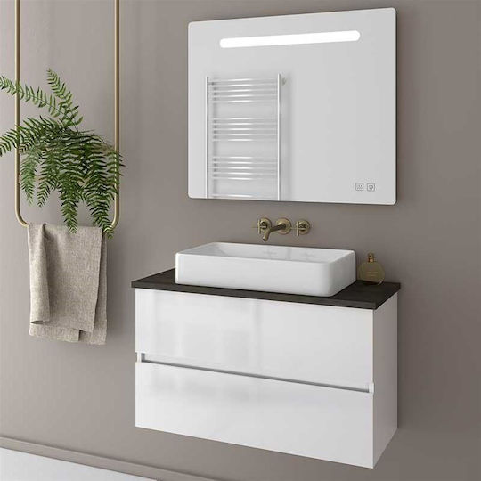 Drop Atlas 1 Rectangular Bathroom Mirror Led Touch 80x70cm