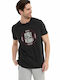 Funky Buddha Ανδρικό T-shirt Anthracite με Στάμπα