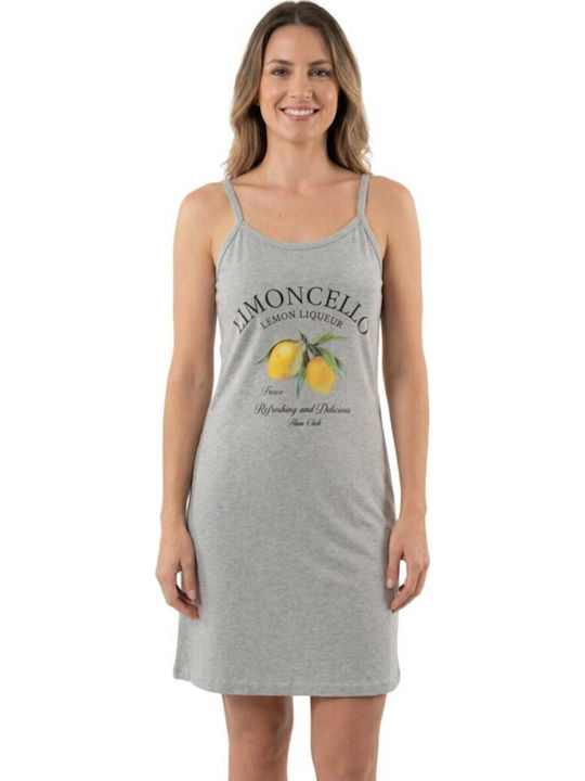 Nina Club Winter Cotton Women's Nightgown Gray