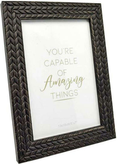 Ankor Plastic Black Woven Photo Frame