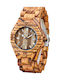 Bewell Eros Zebra Women's Watch with Brown Wooden Bracelet