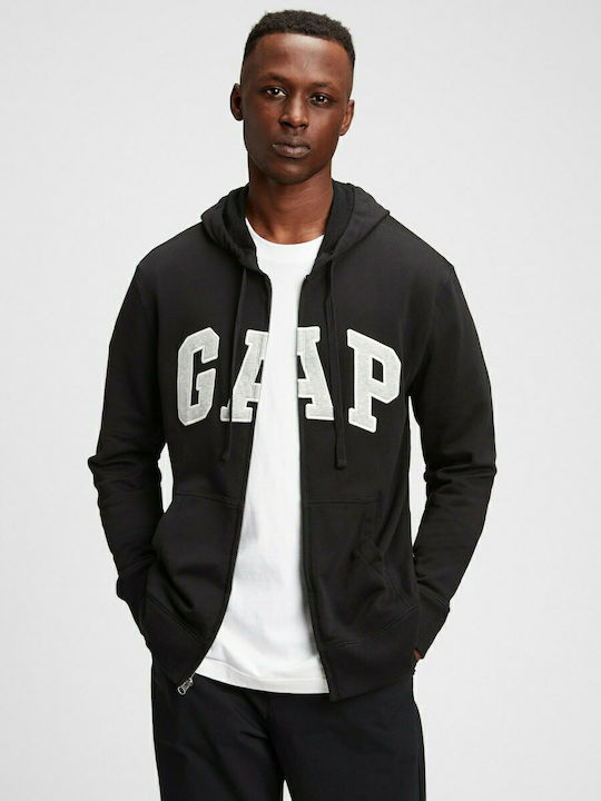 GAP Men's Sweatshirt Jacket with Hood and Pockets Black