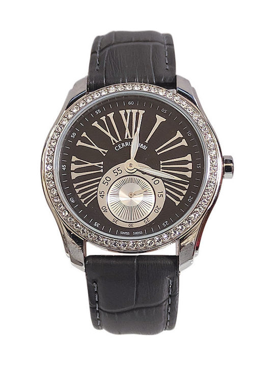 Women's Watch with Black Leather Strap