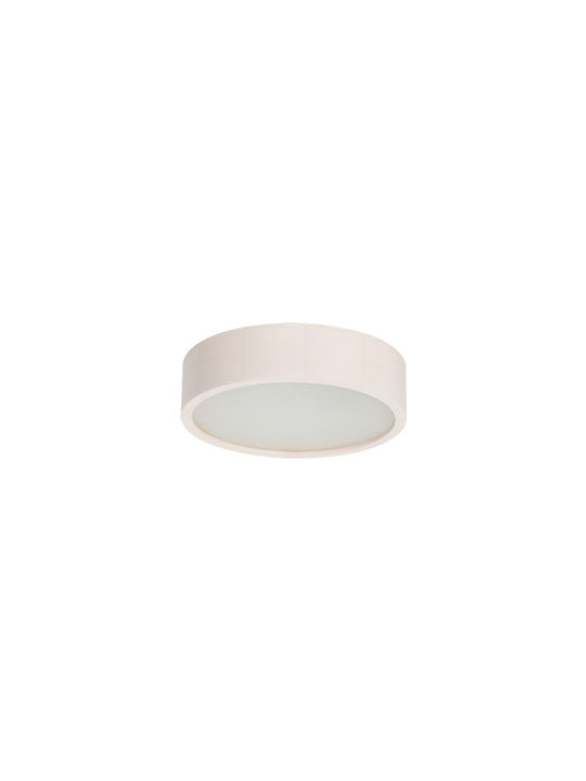 Kanlux Jasmin Κλασική Ξύλινη Πλαφονιέρα Οροφής με Ντουί E27 σε Λευκό χρώμα 27.5cm