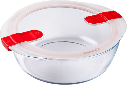 Pyrex Cook & Heat Set Glas Mittagsboxen Rot 21x18cm 5 Stück