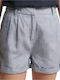 Studios Linen Women's High-waisted Shorts Blue
