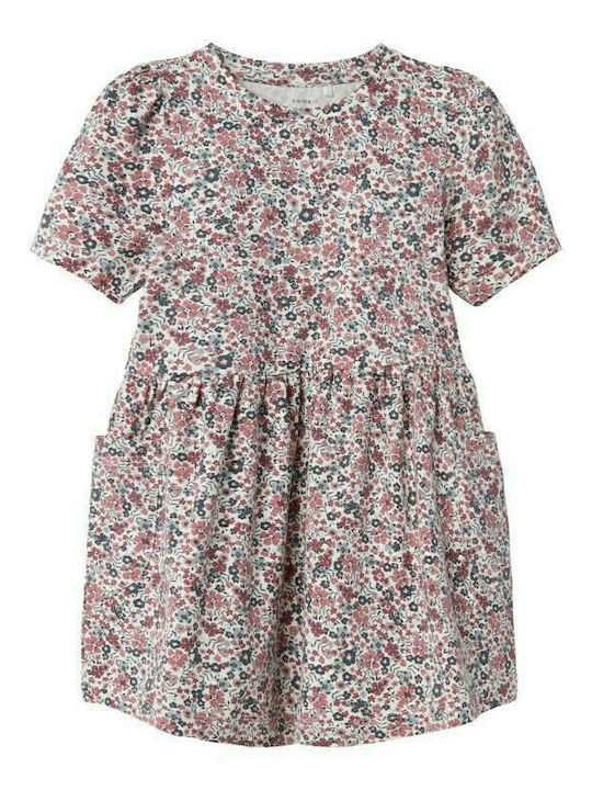 Name It Kinderkleid Kurzärmelig Blumen Pink