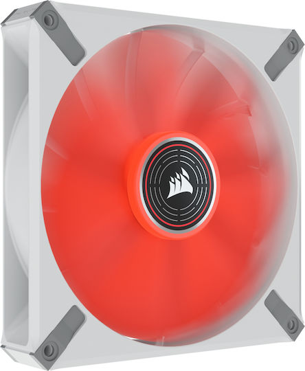 Corsair ML140 LED Elite Premium Case Fan (1600rpm / 82.9cfm) with Red LED Colour and 4-Pin PWM Connection White