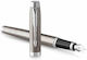 Parker IM Essential Сребриста Писалка Medium от Inox с Червено Мастило