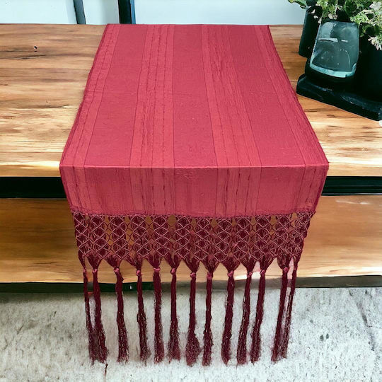 Linea Home Ράνερ Sempre με Κέντημα Μπορντώ 55x200εκ.