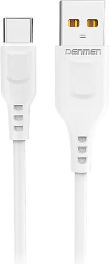 Denmen Denmen D01T USB 2.0 Cable USB-C male - USB-A Λευκό 1m