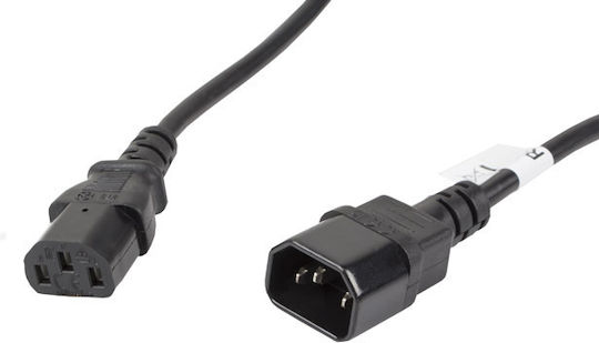 Lanberg IEC C13 - IEC C14 Cable 5m Μαύρο CA-C13E-11CC-0050-BK