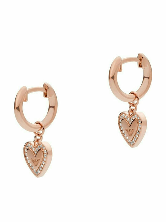 Emporio Armani Sentimental Earrings made of Silver Gold Plated with Stones