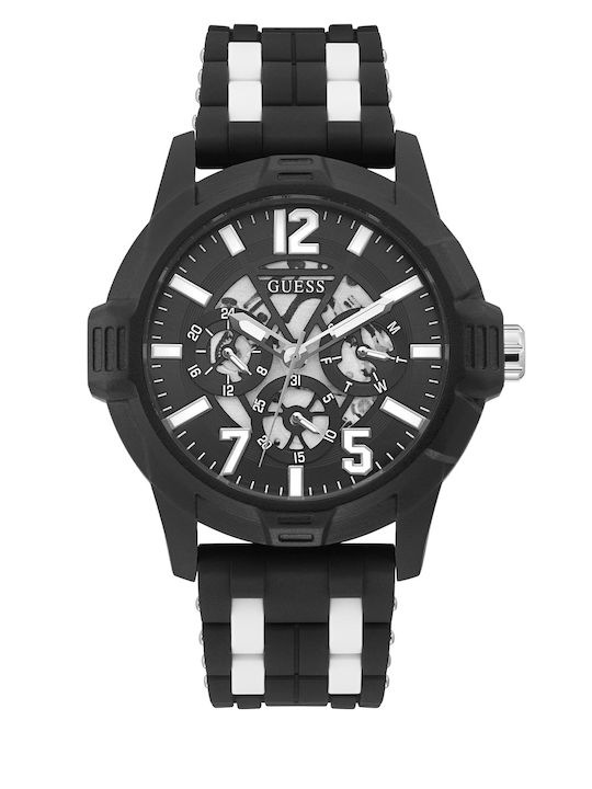 GC Watches Men's Watch 48mm Chronograph Battery with Rubber Strap Black / White