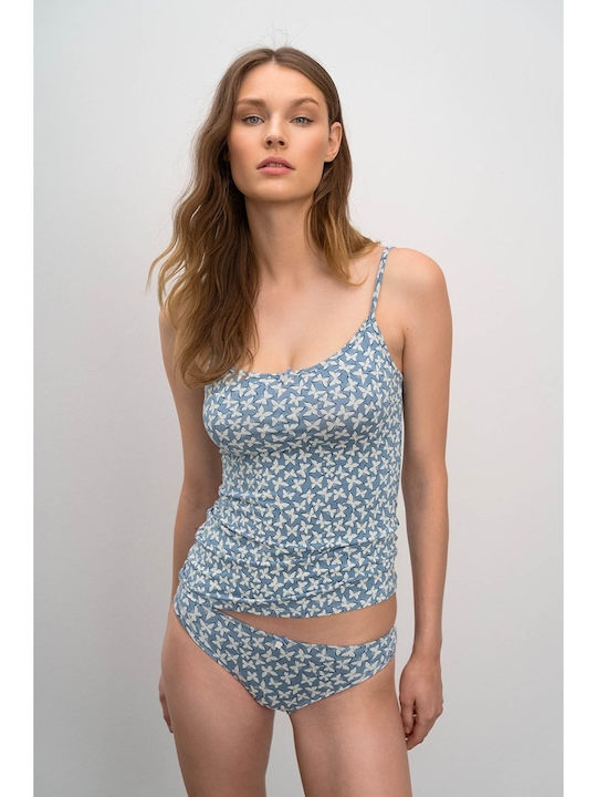 Women's T-Shirt with Spaghetti Strap Light Blue