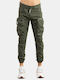 T0187 Men's Cargo Elastic Relaxed Fit Khaki Trousers
