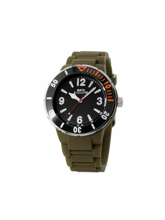 WATX & CO Watch Battery with Green Rubber Strap