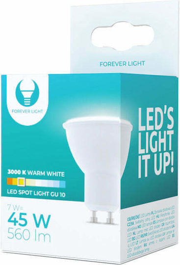 Forever Light Λάμπα LED 7W για Ντουί GU10 και Σχήμα PAR16 Θερμό Λευκό 560lm