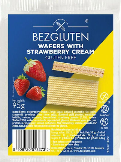 Bezgluten Wafer Strawberry Gluten-Free 95gr
