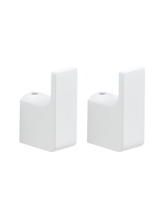 Gedy Double Wall-Mounted Bathroom Hook White PI2702