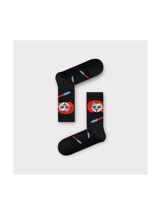 Cosmos Socks Cotton Socks Black Chucky