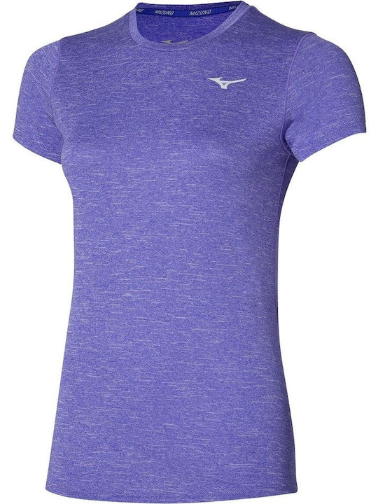 Mizuno Impulse Core Women's Athletic Blouse Short Sleeve Violet Blue