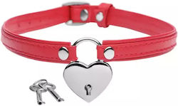Master Series Heart Lock Leather Choker with Lo...