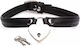 Master Series Heart Lock Leather Choker with Lo...