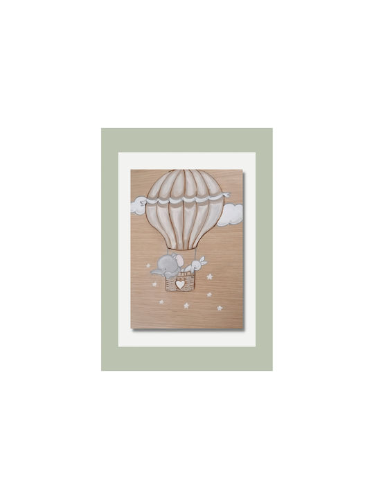 Handmade wooden air balloon frame 45x30cm