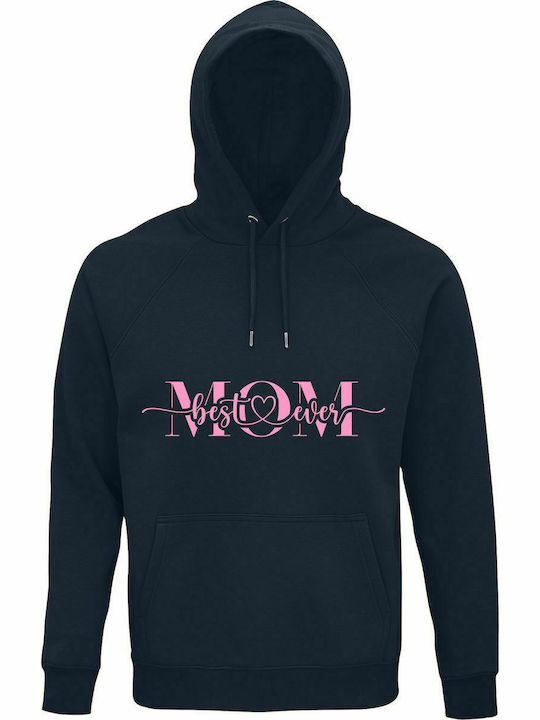 Hoodie Unisex, Organic " Best MOM Ever ", French Navy