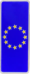 Carner Car Flag Stickers with Enamel Coating ''Stars of the European Union'' 4.1 x 10cm in Blue Color 1pcs