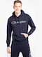 Sweatshirt with Hood Navy Blue