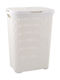 Curver Style Wäschekorb aus Korbweide mit Deckel 44.8x34.1x61.5cm Weiß