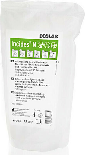 Ecolab Incides N Cleaning Pads General Use Disinfectant Spare Parts 90pcs