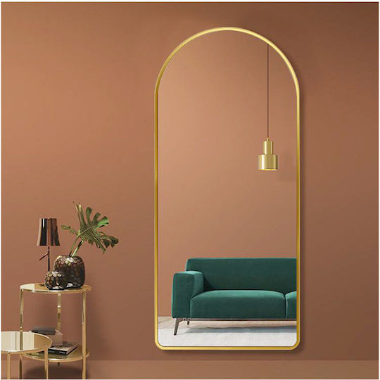 Zaros Wandspiegel "Apsida" -> "Apsis" Ganzkörper mit Gold Metallisch Rahmen 152x51cm 1Stück