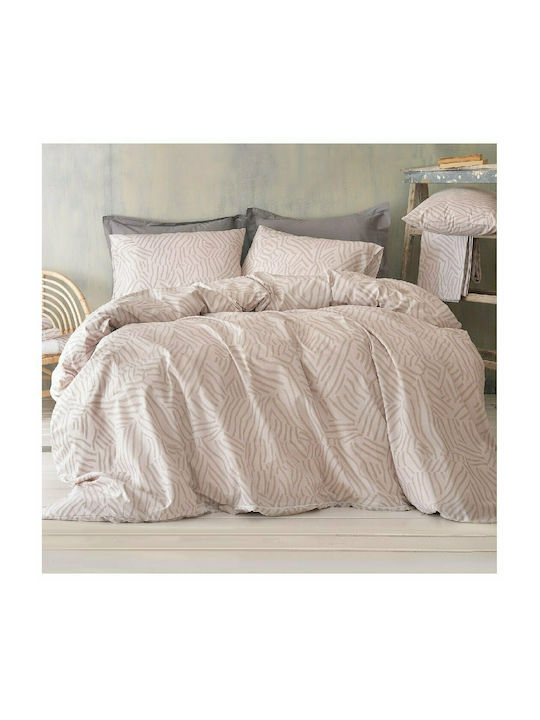 Rythmos Bettbezug-Set Baumwolle Übergröße mit 2 Kissenbezügen 220x250 Derek Pink