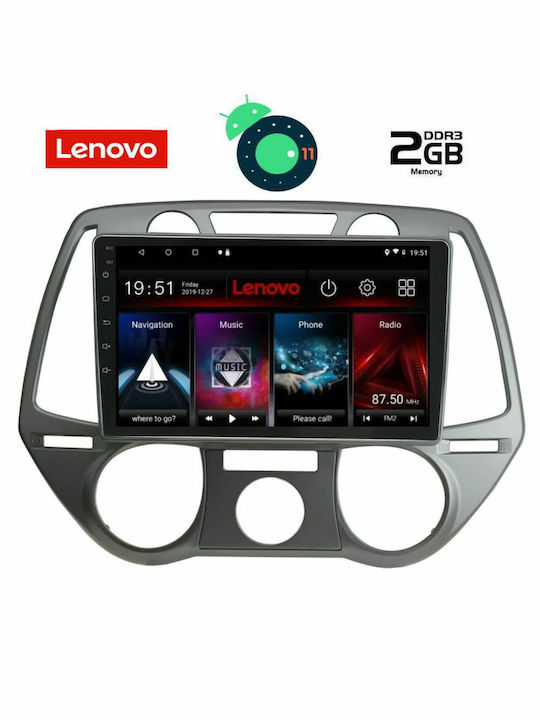 Lenovo Sistem Audio Auto pentru Audi A7 Hyundai i20 2008-2012 cu A/C (Bluetooth/USB/AUX/WiFi/GPS/Apple-Carplay/Partitură) cu Ecran Tactil 9" DIQ_LVB_4228AC