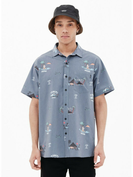 Emerson Short-sleeved Shirt Floral Blue