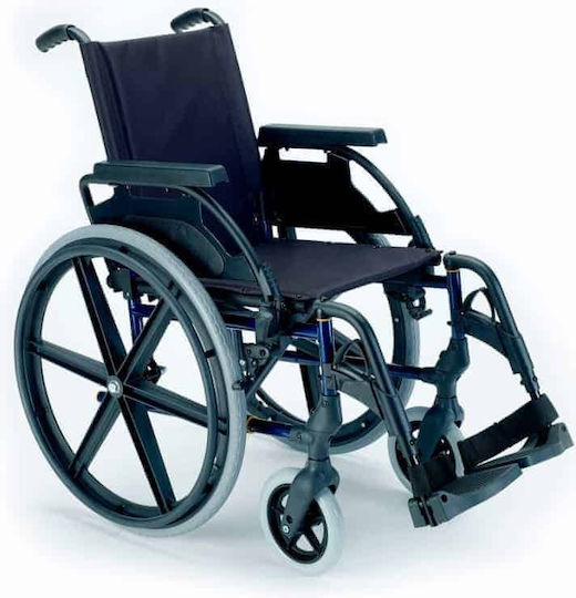 Sunrise Medical Breezy Premium 24 Wheelchair 24 Inches with Semi-folding Back Semi-folding Back with Compact Wheels 46cm Navy Blue