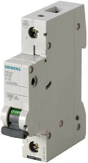 Siemens Automatic Circuit Breaker 16A Single-pole AC 5SL6116-7