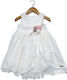 Mak White Baptism Clothing Set with Hair Accessories , Cardigan & Dress made of Lace 3pcs
